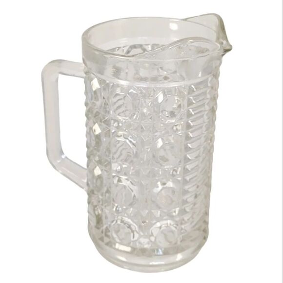 Glass Pitcher Federal Indiana Windsor Cane 16 oz - Picture 10 of 12